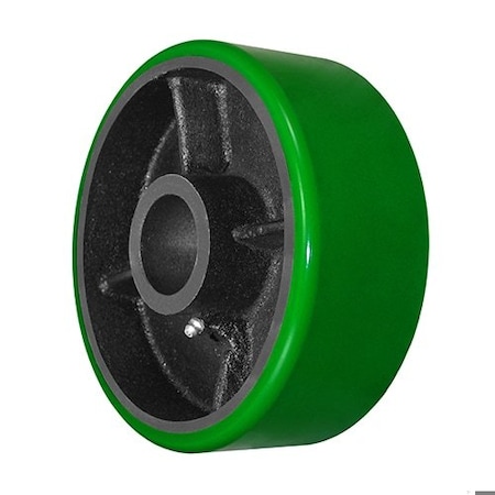Durastar Wheel, 8X3 Polyurethane, Steel (Green, Black), 1-15/16 Plain Bore 830PU86G